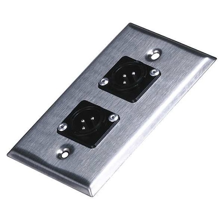 A/V Wallplate, XLR(M), 3Pin, 2Port MPN:7398