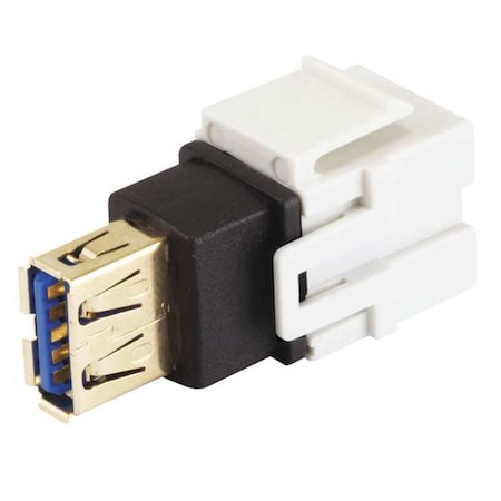 Datacom Jack, USB3.0A(F/F), Flush, Wht MPN:7836