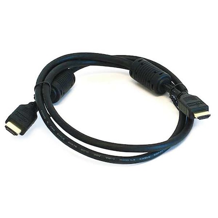 HDMI Cable, High Speed, Black, 4ft., 28AWG MPN:4956