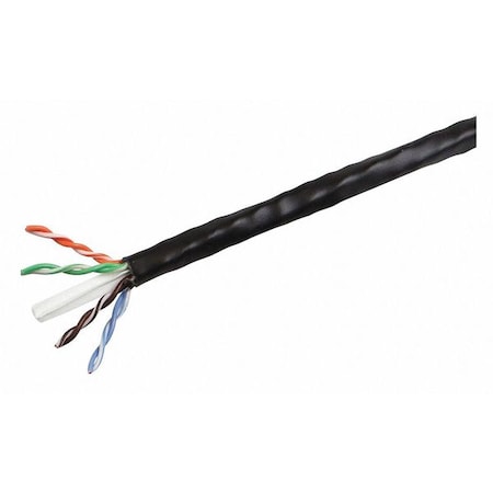 Data Cable, Cat 6, 23 AWG, 1000ft, Black MPN:12807