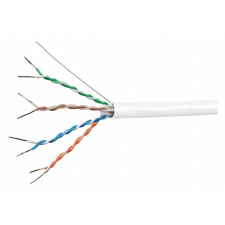 Data Cable, Cat 6A, 23 AWG, 1000ft, White MPN:18601