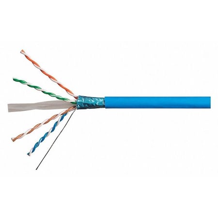 Data Cable, Cat 6, 23 AWG, 1000ft, Blue MPN:18608