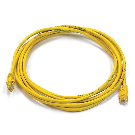 Ethernet Cable, Cat 5e, Yellow, 10 ft. MPN:3392