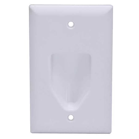 Wall Plate, Cable, Recessed, 1G, Wht MPN:3997