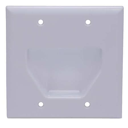 Wall Plate, Cable, Recessed, 2G, Wht MPN:4001