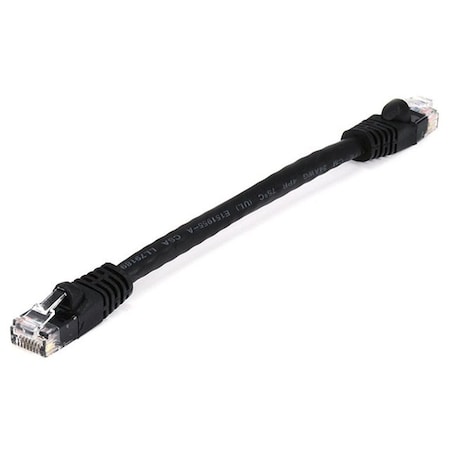 Patch Cord, Cat 5e, Booted, Black, 0.5 ft. MPN:4974