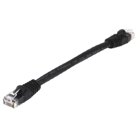 Patch Cord, Cat 6, Booted, Black, 0.5 ft. MPN:7498