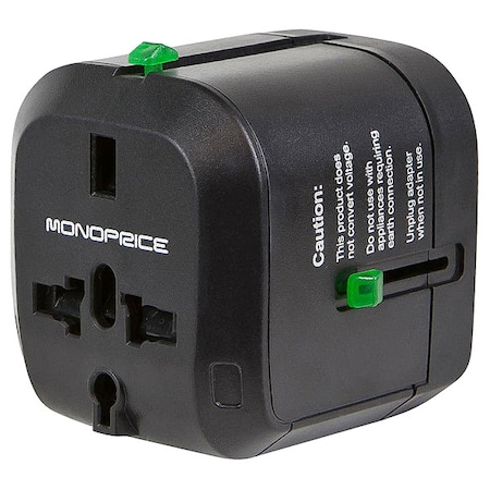 Plug Adapter, Surge, Plug Converter, 5-15R, 1-15P, 0 ft., Black MPN:9876