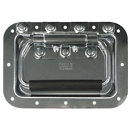Load Rated Fold Pull Handle, Steel, Polished Zinc, Unthr. Holes MPN:PH-0318