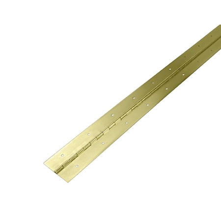 Piano Hinge, Steel, Full Surface Mounting, 2 in Leaf W x 48 in Leaf H, Bright Brass MPN:BB26020048GA