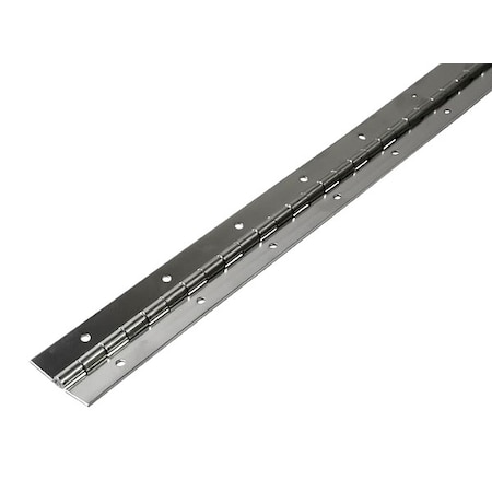 Piano Hinge, Steel, Full Surface Mounting, 1 1/16 in Leaf W x 72 in Leaf H, Bright Nickel MPN:CB24010672GA