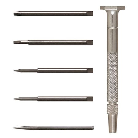Steel Handle Screwdriver Set, Slot/Awl, 6 pcs MPN:58-0101