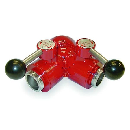 Wye Ball Valve, 1-1/2 F NH, (2) 1 In MNST MPN:429-1521024