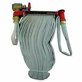 Fire Hose Pin Rack Unit - 1-1/2 In. X 100 Ft Hose - Plastic Nozzle - Steel - Red 142-1005