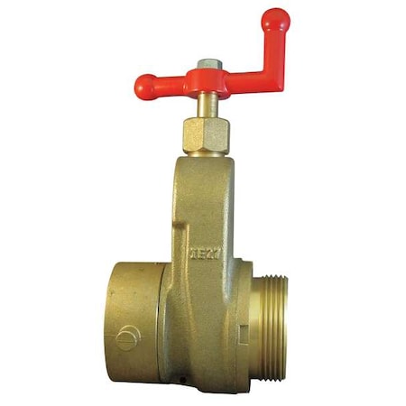 Hose Gate Valve, 2.5in MxF NST, Brass MPN:734-2521