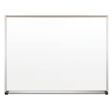 Dry Erase Board, Porcelain, 36 in, 48 in, Aluminum Frame, White, Gloss MPN:202AC