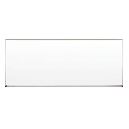 Dry Erase Board, Porcelain, 48 in, 120 in, Aluminum Frame, White, Gloss MPN:202AK