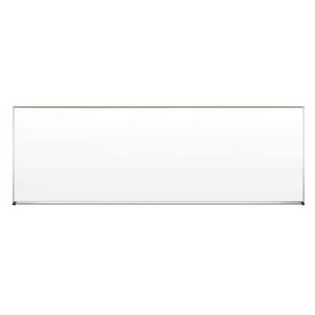 Dry Erase Board, Porcelain, 48 in, 144 in, Aluminum Frame, White, Gloss MPN:202AM