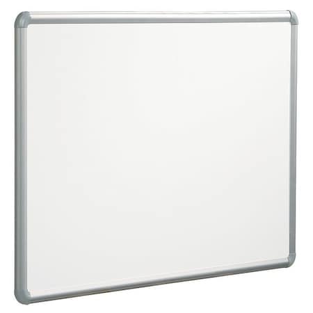 Dry Erase Board, Steel, 48 in, 96 in, Aluminum Frame, White, Gloss MPN:219PH