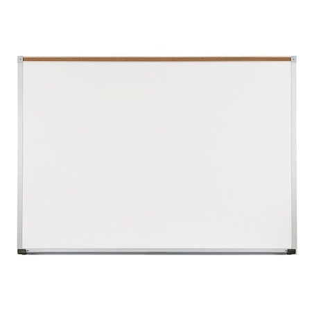 Dry Erase Board, Porcelain, 48 in, 96 in, Aluminum Frame, White, Gloss MPN:2H2AH