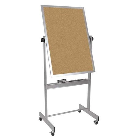 Combination Board, Cork, Porcelain, 40 in, 30 in, Aluminum Frame, White MPN:668AC-DC