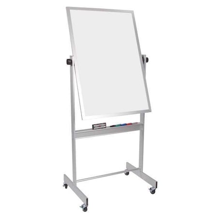 Dry Erase Board, Porcelain, 40 in, 30 in, Aluminum Frame, White, Gloss MPN:668AC-DD