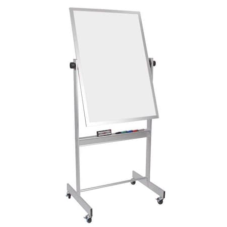 Dry Erase Board, Plastic, 40 in, 30 in, Aluminum Frame, White, Gloss MPN:668AC-HH