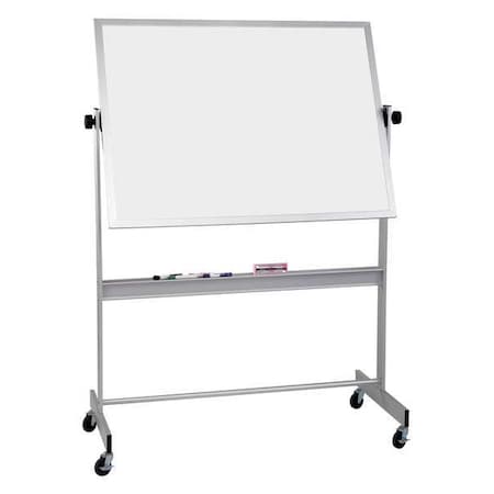 Dry Erase Board, Porcelain, 48 in, 60 in, Aluminum Frame, White, Gloss MPN:668AF-DD
