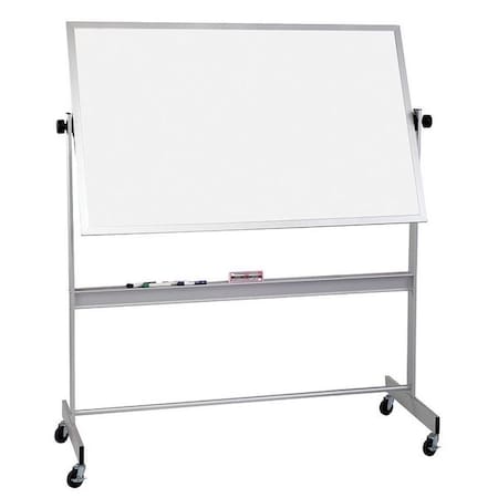 Dry Erase Board, Porcelain, 48 in, 72 in, Aluminum Frame, White, Gloss MPN:668AG-DD