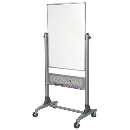 Dry Erase Board, Porcelain, 40 in, 30 in, Aluminum Frame, White, Gloss MPN:669RU-DD