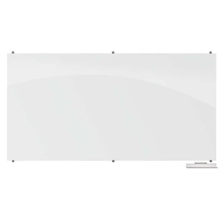 Dry Erase Board, Glass, 48 in, 96 in, No Frame Frame, White, Gloss MPN:83846