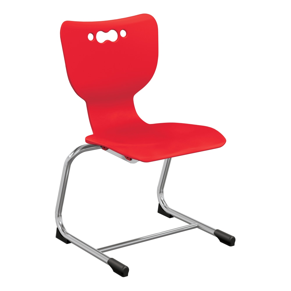 Hierarchy Stackable Cantilever Student Chairs, 14in, Red/Chrome, Set Of 5 Chairs MPN:53214-5-RED