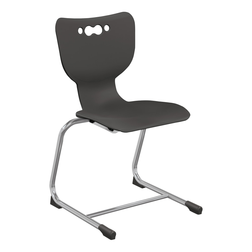 Hierarchy Stackable Cantilever Student Chairs, 18in, Black/Chrome, Set Of 5 Chairs MPN:53218-5-BLACK