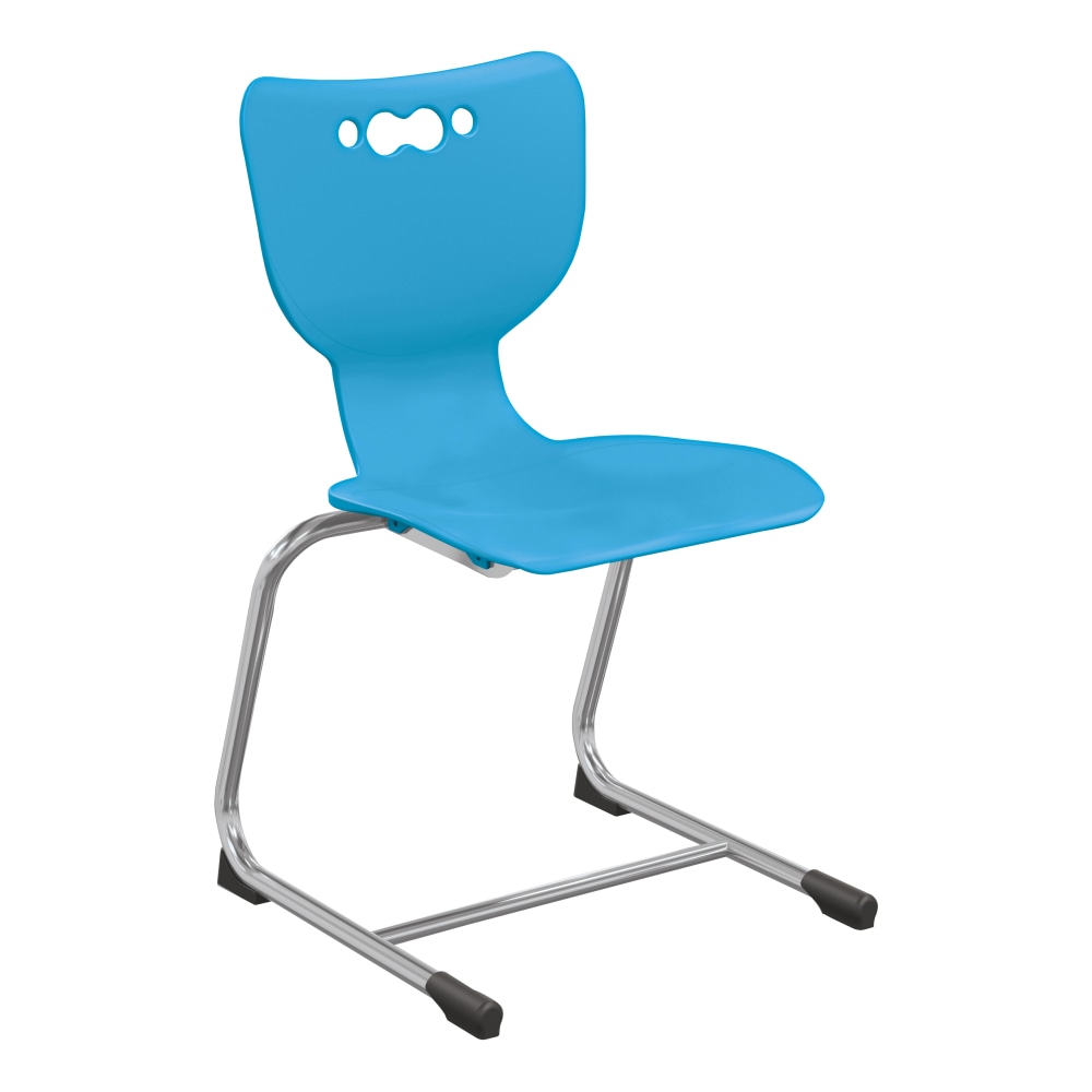 Hierarchy Stackable Cantilever Student Chairs, 18in, Blue/Chrome, Set Of 5 Chairs MPN:53218-5-BLUE