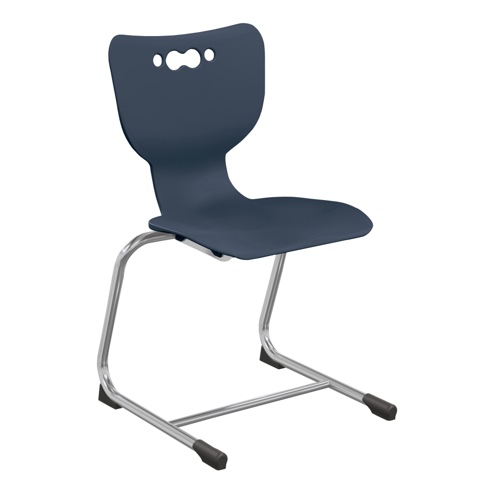 Hierarchy Stackable Cantilever Student Chairs, 18in, Navy/Chrome, Set Of 5 Chairs MPN:53218-5-NAVY