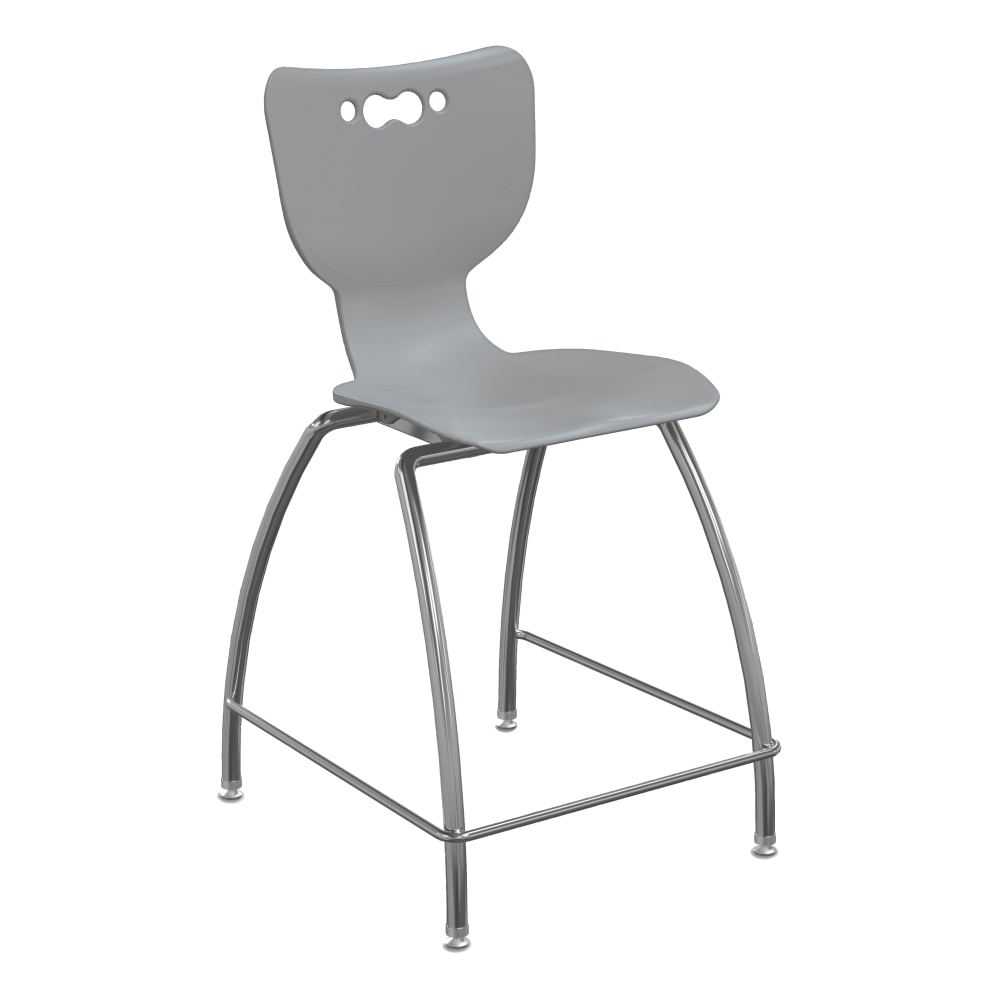 Hierarchy 4-Leg School Stool, 24in, Gray/Chrome MPN:53220-HGRY