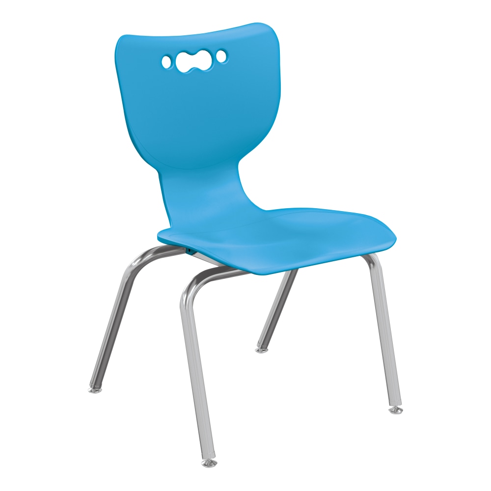 Hierarchy 4-Leg Stackable Student Chairs, 16in, Blue/Chrome, Set Of 5 Chairs MPN:53316-5-BLUE