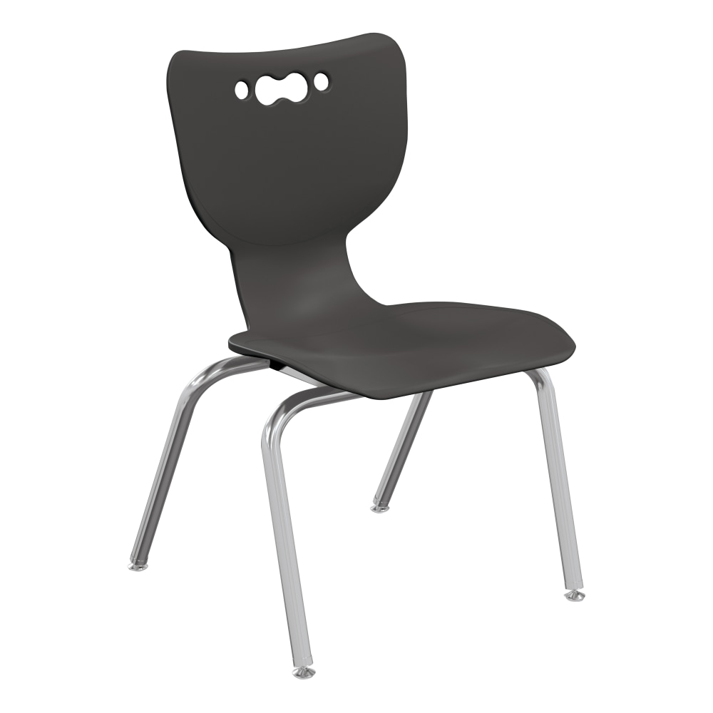 Hierarchy 4-Leg Stackable Student Chairs, 18in, Black/Chrome, Set Of 5 Chairs MPN:53318-5-BLACK