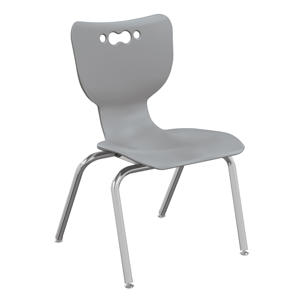 Hierarchy 4-Leg Stackable Student Chairs, 18in, Gray/Chrome, Set Of 5 Chairs MPN:53318-5-GREY