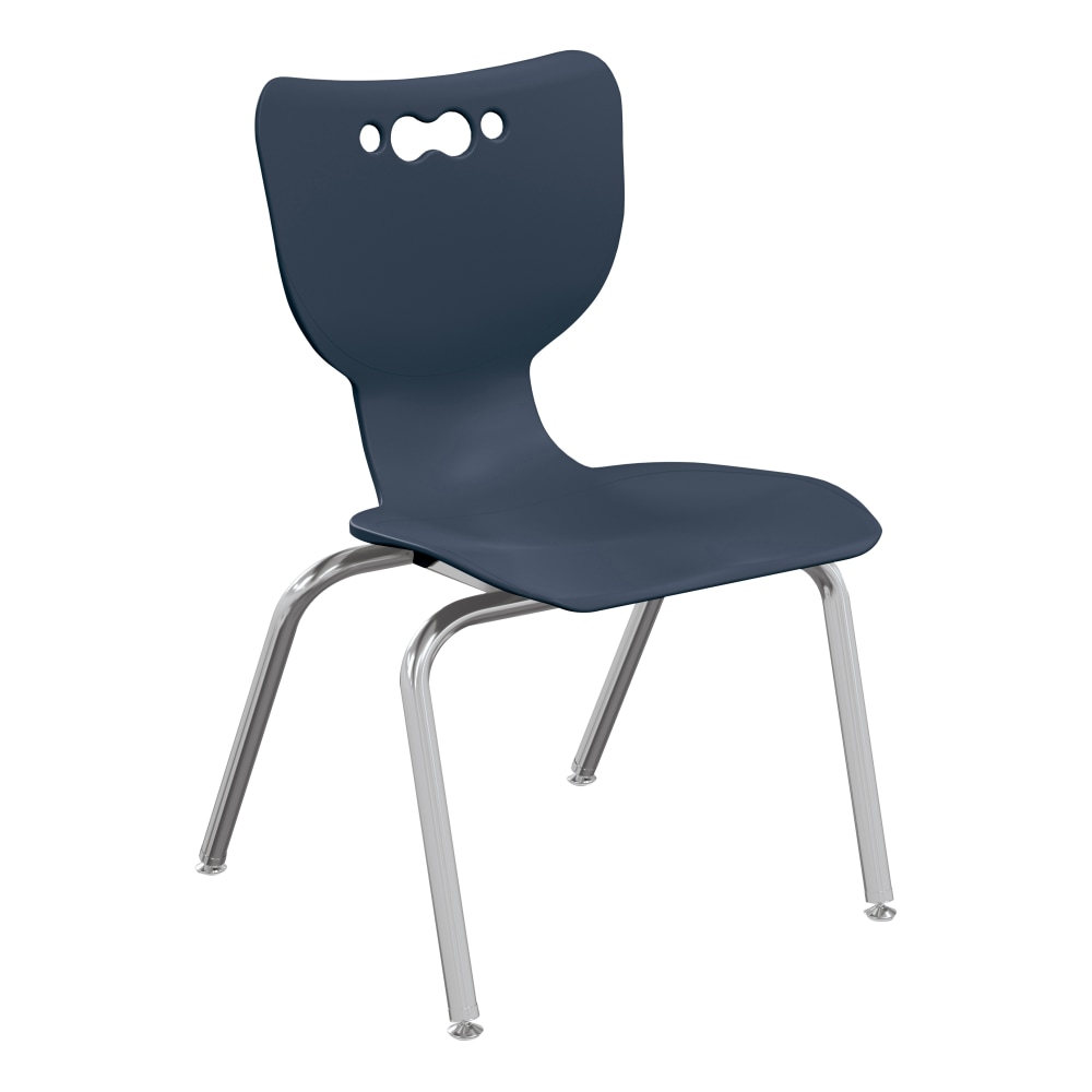 Hierarchy 4-Leg Stackable Student Chairs, 18in, Navy/Chrome, Set Of 5 Chairs MPN:53318-5-NAVY