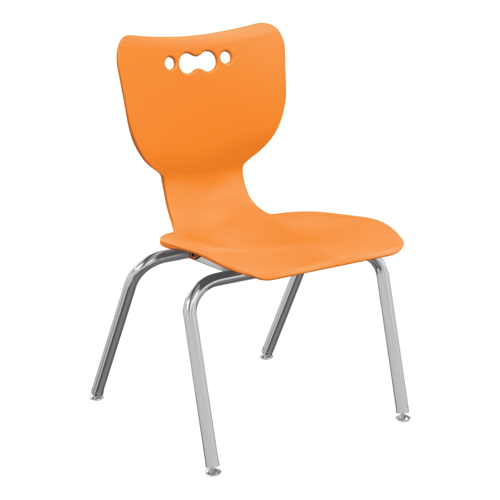 Hierarchy 4-Leg Stackable Student Chairs, 18in, Orange/Chrome, Set Of 5 Chairs MPN:53318-5-ORANGE