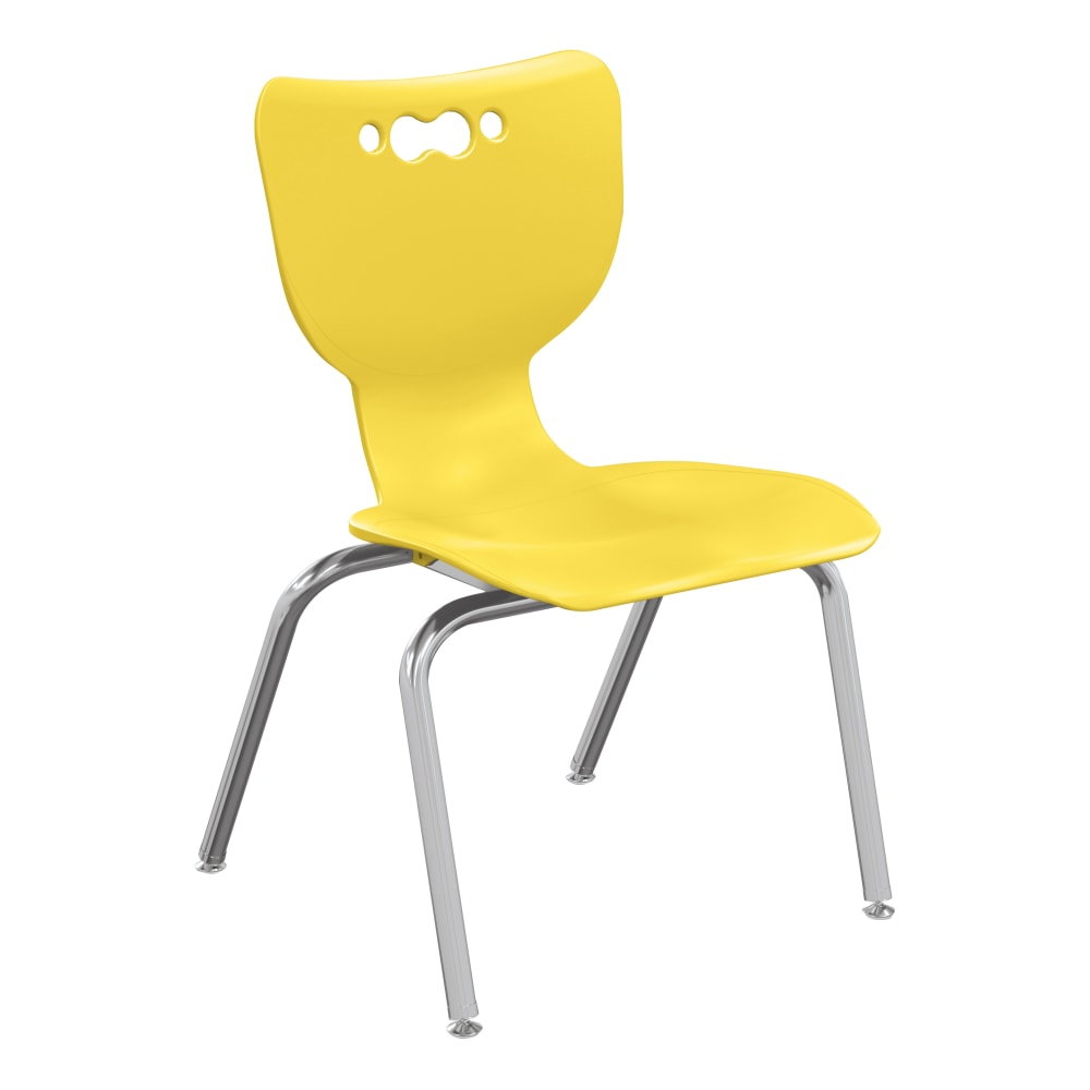 Hierarchy 4-Leg Stackable Student Chairs, 18in, Yellow/Chrome, Set Of 5 Chairs MPN:53318-5-YELLOW