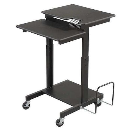 A/V Workstation, 2 Shelf, Black MPN:85052