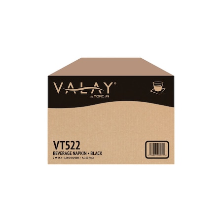 Valay Black Beverage Napkin 2 Pl, PK1000 MPN:VT522