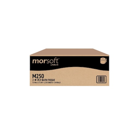 Morsoft Bath Tissue White 2 Ply 3., PK24 MPN:M250