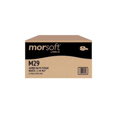 Jumbo Roll Bath Tissue White, 9in, PK12 MPN:M29