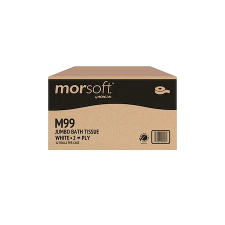 Jumbo Roll Bath Tissue White, 9in, PK12 MPN:M99