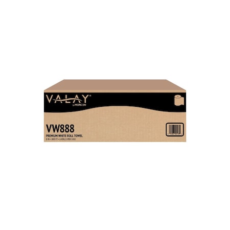 Valay Premium Roll Towel White, 1 P, PK6 MPN:VW888