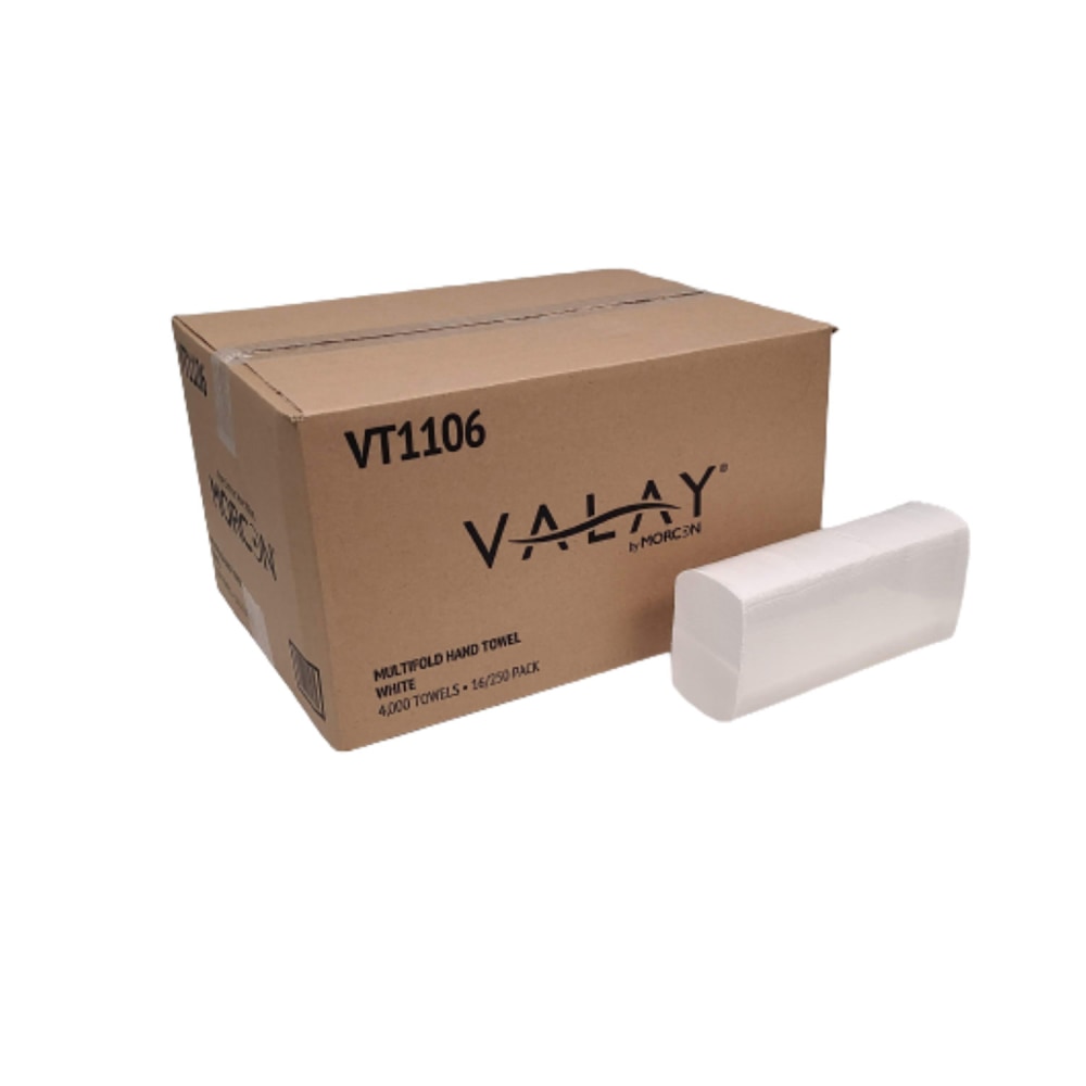 Morcon Tissue Valay Multi-Fold Towels, 1-Ply, 9.05 x 9.25, White, 250/Pack, 16 Packs/Carton MPN:VT1106