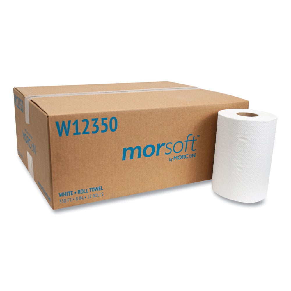 Morcon Tissue Morsoft Universal Roll Towels, 1-Ply, 8in x 350 ft, White, 12 Rolls/Carton MPN:W12350